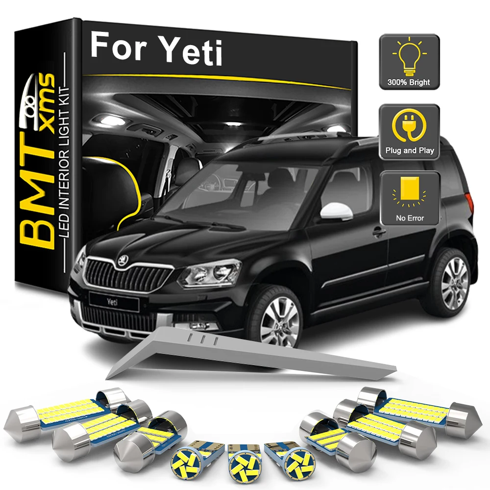 

BMTxms 13 шт. Canbus для Skoda Yeti 5L 2009 2010 2011 2012 2013 2014 2015 2016 2017 автомобильные светодиодные внутренние лампы аксессуары лампы