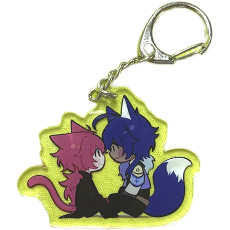 Anime Keychain Diluc Ragnvindr Kaeya Alberich Acrylic Keyring strap Figure hanging accessories 6cm