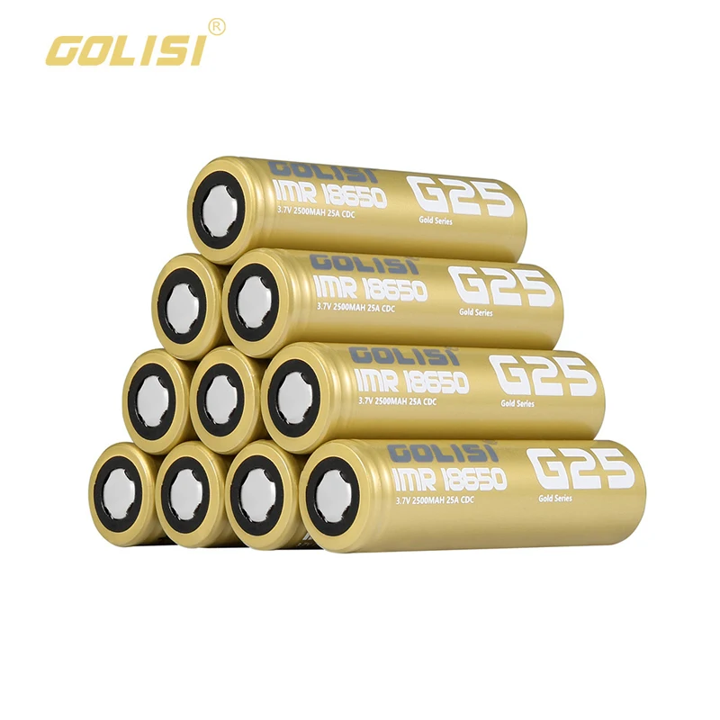 1-10pcs Original Golisi High Drain IMR 18650 Battery Golisi G25 2500mAh Cell 800 times Cycle lifes 3.7V 20A Capacity Battery