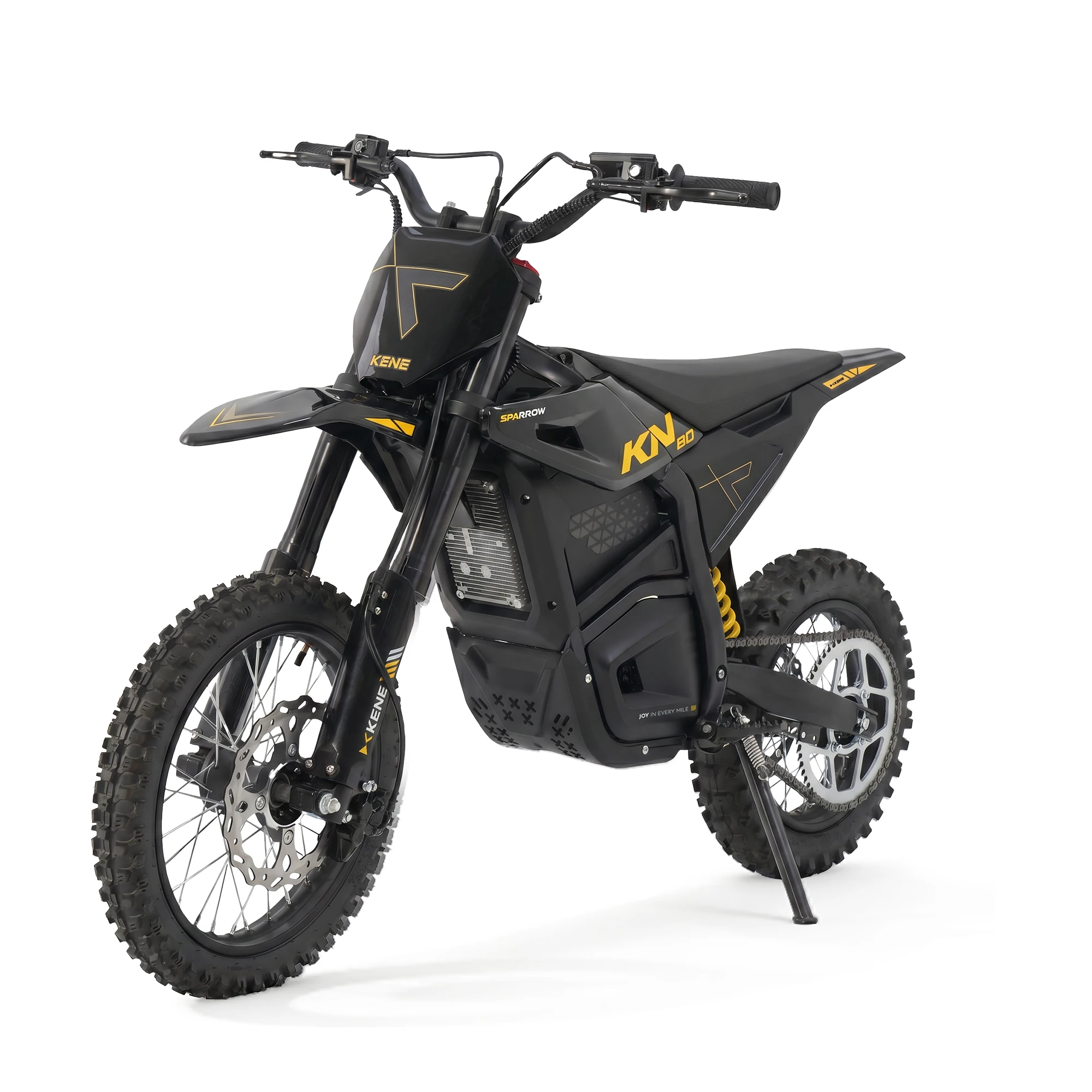 

KN80 PRO SPARROW Adult Electric Off-road Bike 4000W Peak Power 49MPH Max Speed 46 Miles Range 60V 30Ah Lithium Battery 218N·m Torque Hydraulic Disc Brake Full Suspension 14/12 Inch Tire High Carbon Steel Frame 64KG Net Weight IPX6 Waterproof All Terrain