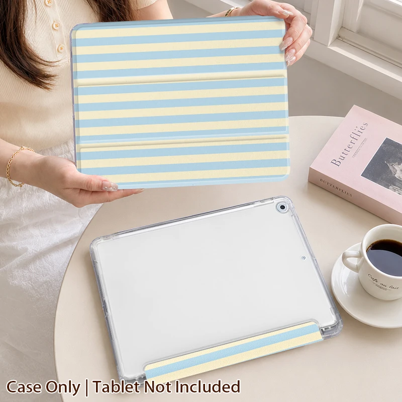 Tri-Fold Shockproof Case for iPad Air 4/5/6/7, iPad 10/11, iPad 9/8/7 10.2, Pro 11, Mini 6/7, Pencil Holder, Auto Wake/Sleep