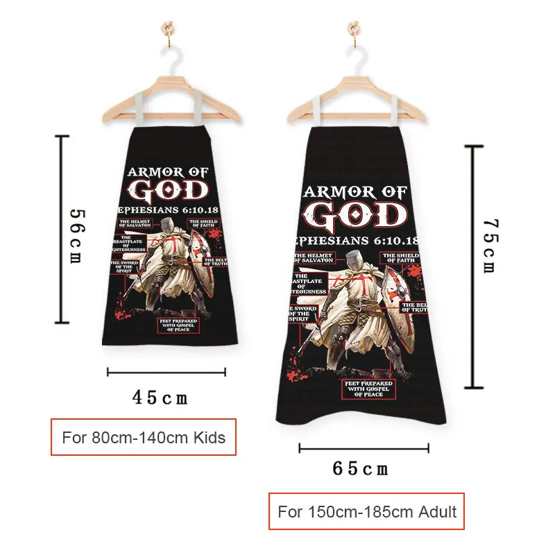 Armor of God Crusader Knights Templar Cooking Aprons Distressed Cross Linen Pinafore Home Cleaning Clothing Chef Kitchen Apron