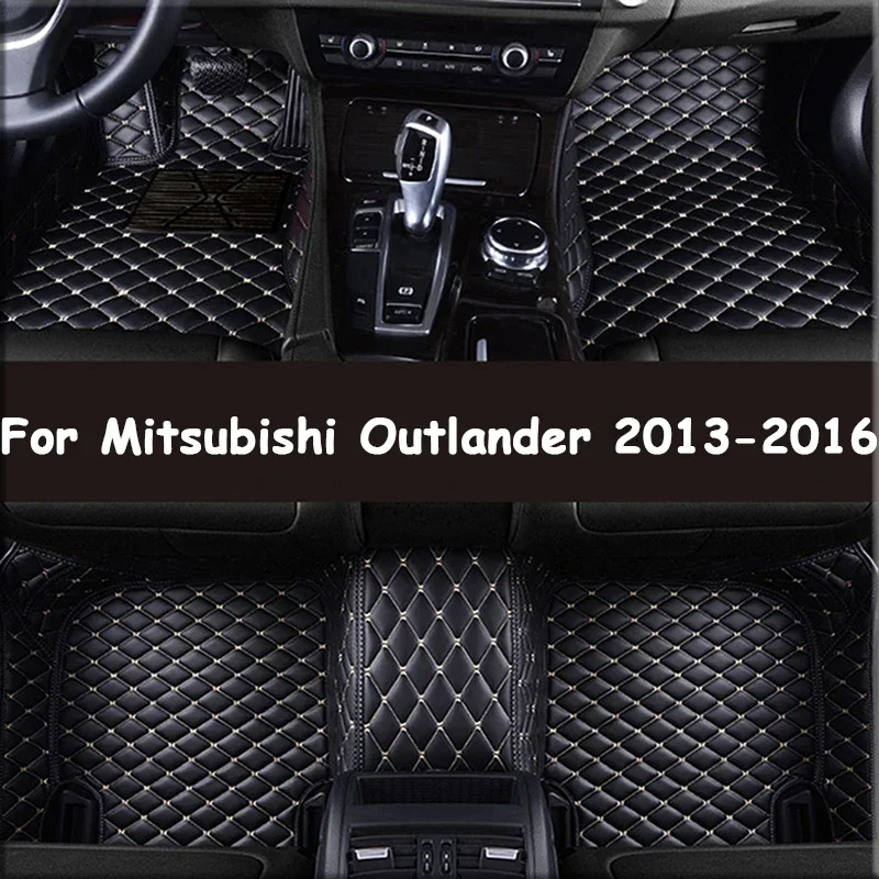 

Custom Made Leather Car Floor Mats For Mitsubishi Outlander 2013 2014 2015 2016 5 Seater Carpets Rugs Foot Pads Accessories