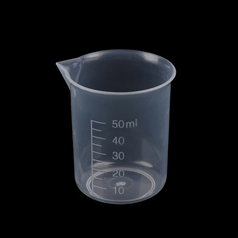 2Pcs/Lot 25/50/100/150/250ml Plastic Volumetric Beaker Measuring Cup Transparent Kitchen Laboratory Laboratory Study Supplies