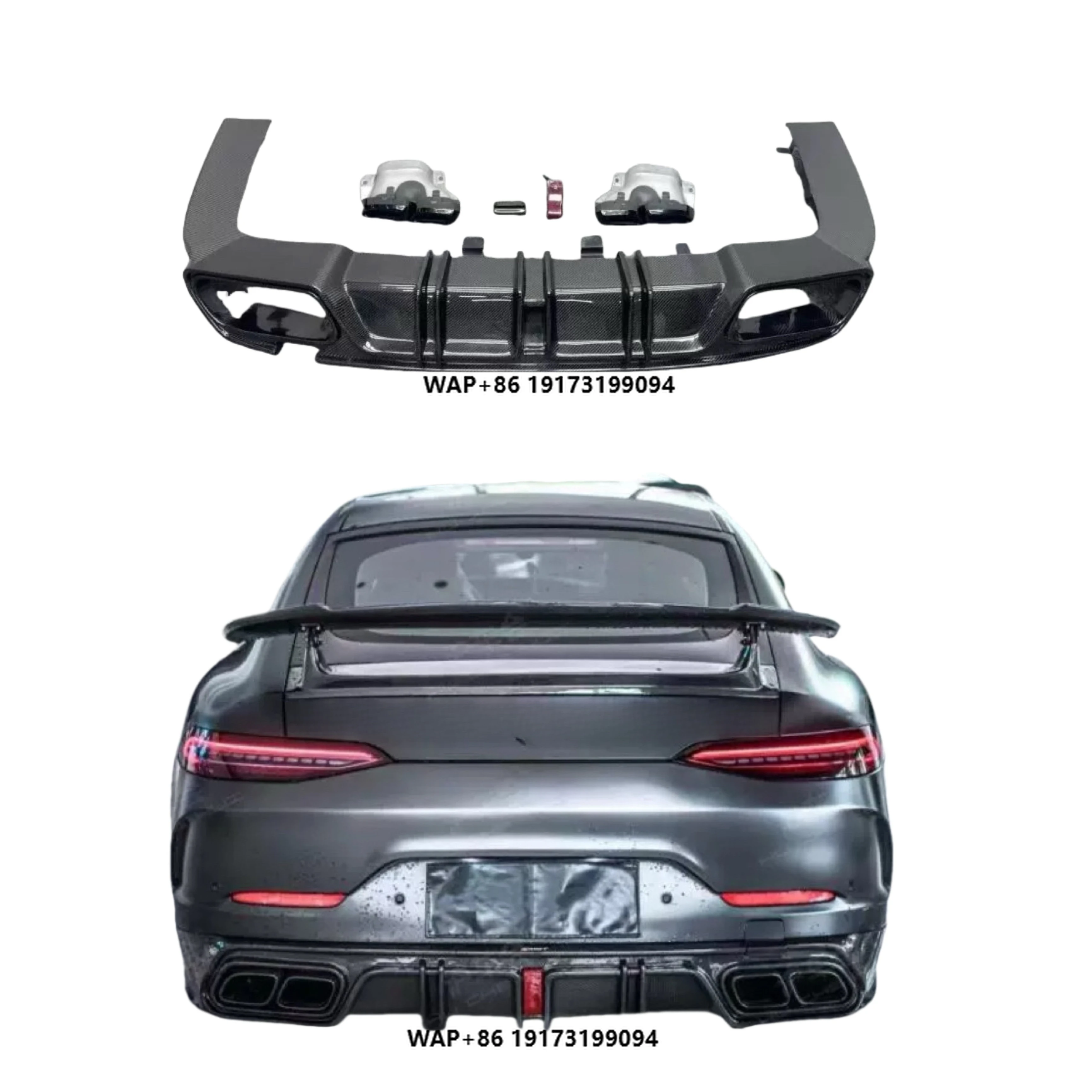 

For Amggt50 Gt43 Gt53 Carbon Fiber Rear Diffuser Spoiler