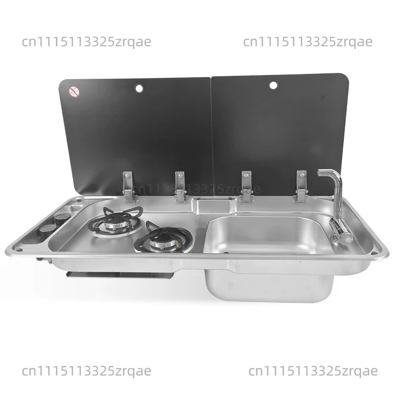 Stove Sink Rv 304 Stainless Steel Sink With Dual-Burner Gas Stove Rv Sink and Stove Rv Caravan Boat Yacht