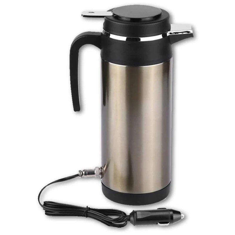 

Car Kettle 12V 1200Ml Electric Car Kettle Travel Heater Large Capacity Tea Coffee Car Boiler Suitable For Camping Gold