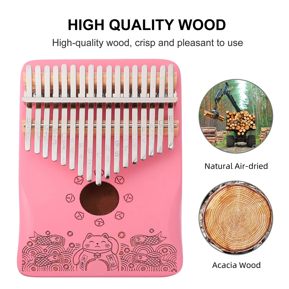 

1Set Pink Kalimba Thumb Piano 17 Keys Portable Beginner Finger Piano Lightweight Music Instrument Musical Instrument