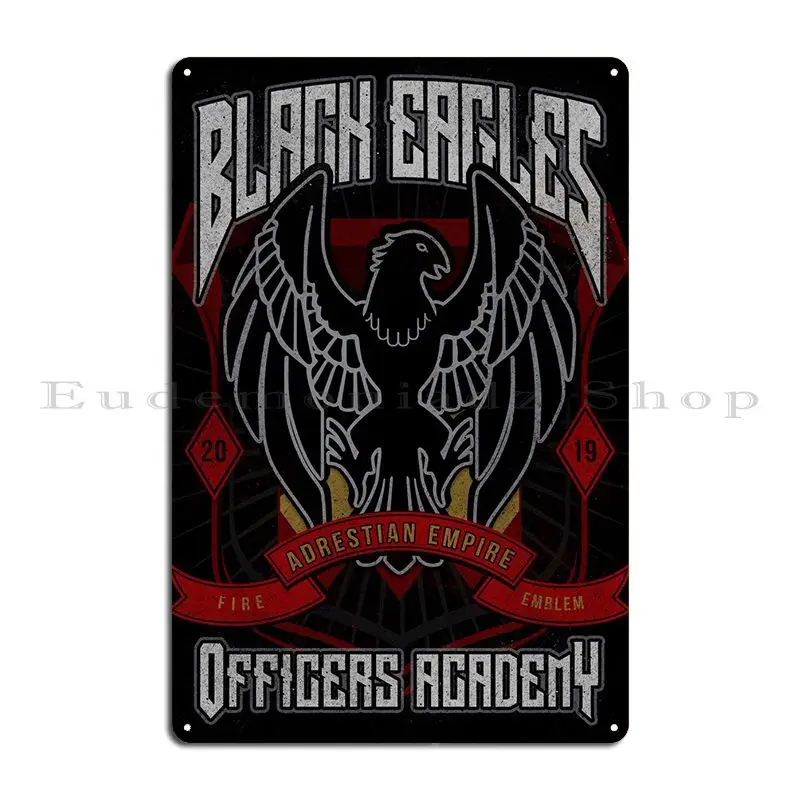 Black Eagles Crest Metal Plaque Poster Garage Club Customize Kitchen Create Tin Sign Poster