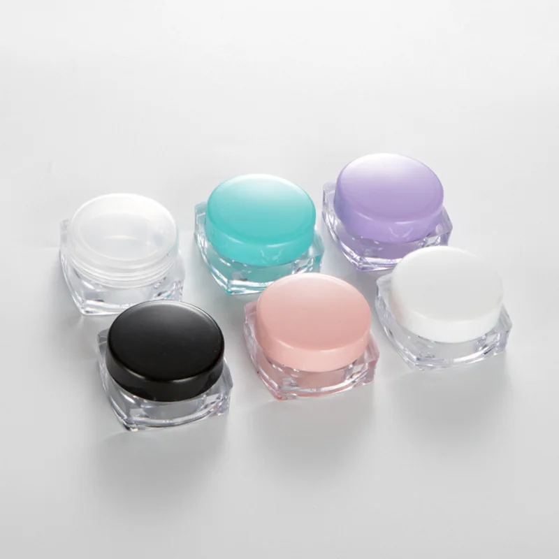 

10pcs Mini Cosmetic Packaging Lipstick Container Plastic Cream Bottle Square Bottom Cream Box Cosmetic Packaging Cream Bottle