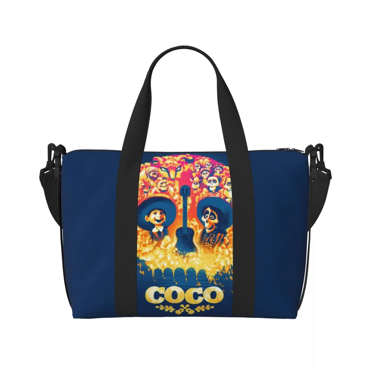 Custom Coco Movie Alternative Poster Art Groceries Shopping Tote Bag Women Large Capacity Beach Gym Travel Bags