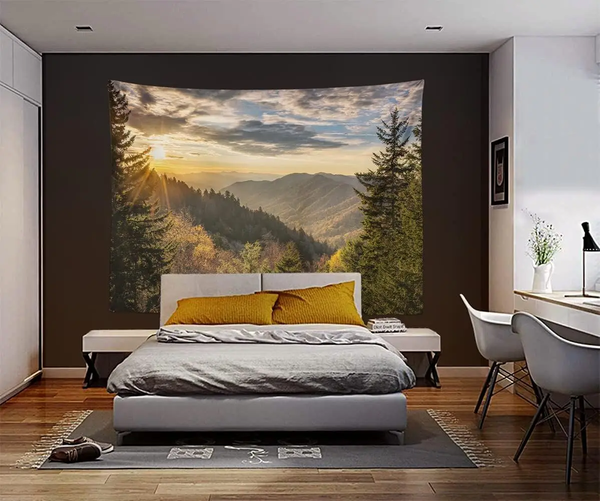 شروق الشمس في الخريف، جبال كبيرة، تينيسي، غابة كبيرة، شروق الشمس الوطني، البلد الشمالي، البرية، نسيج مزخرف #5