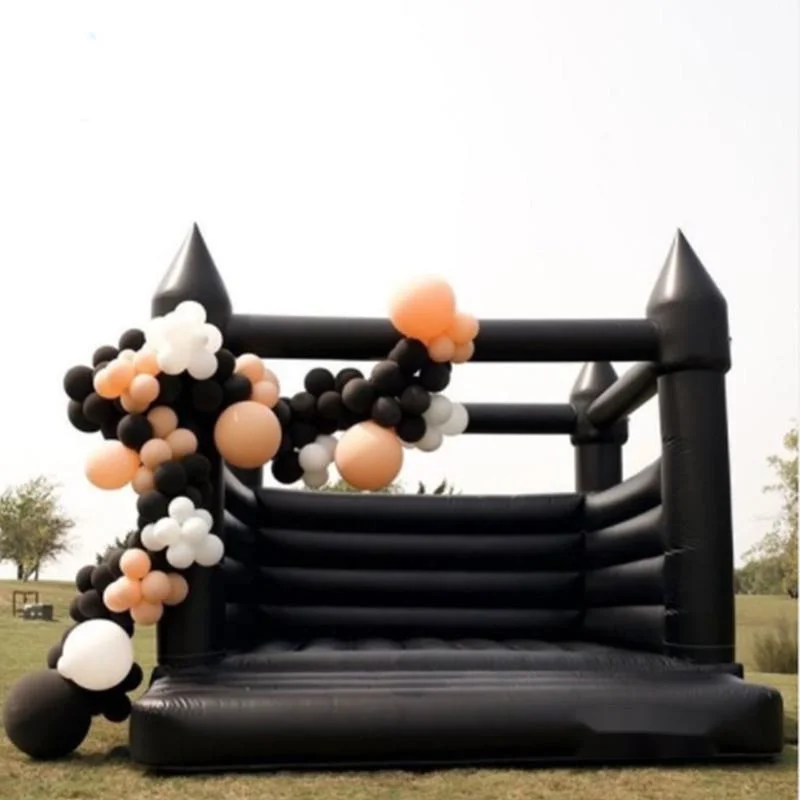 

outdoor activities black Bounce House for Halloween, white Inflatable Wedding Bouncer outdoor Bounce House party Jumper moonwalk