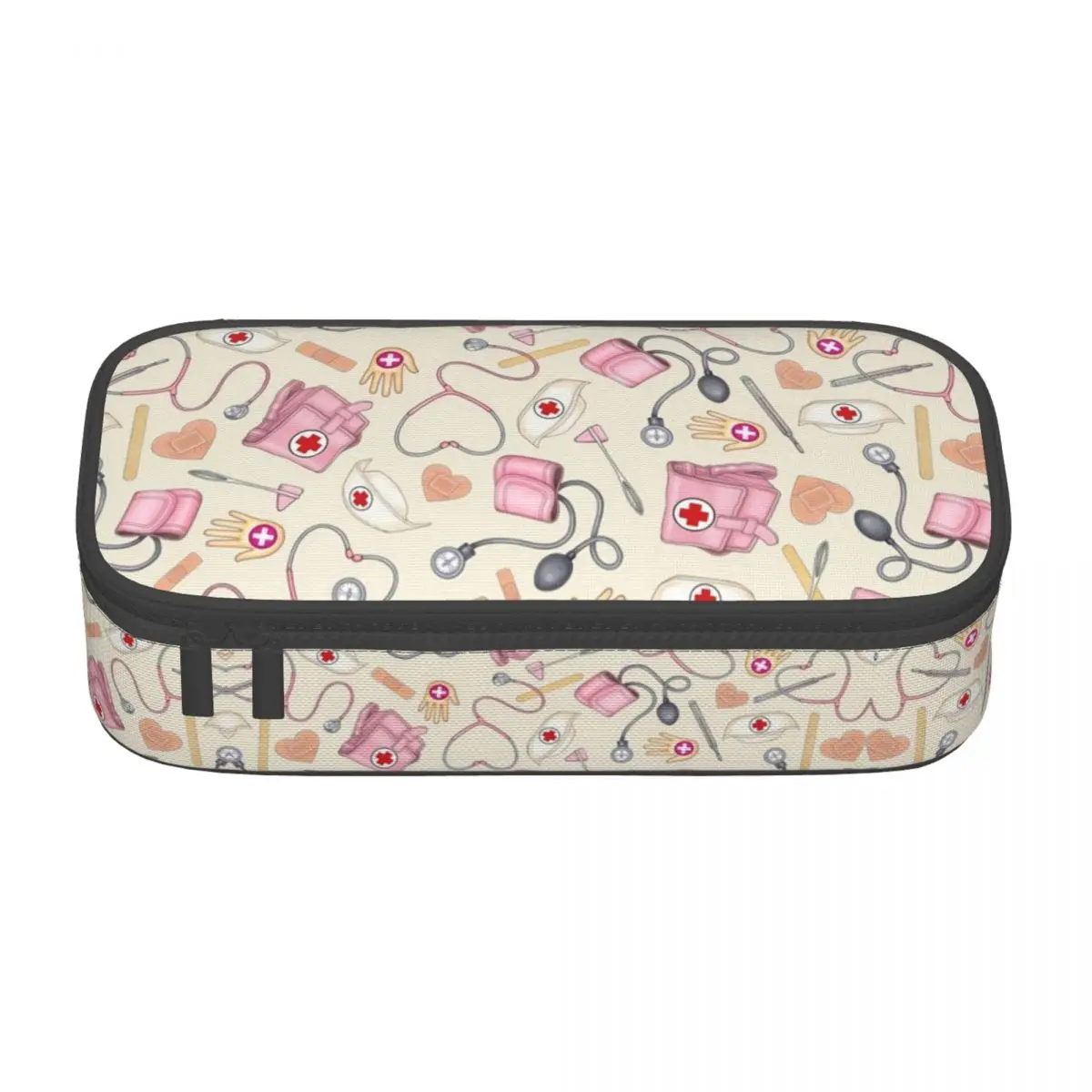 Kawaii Cartoon Nursing Nurse Pencil Case for Boys Gilrs Custom Large Storage Pen Bag Box Stationery