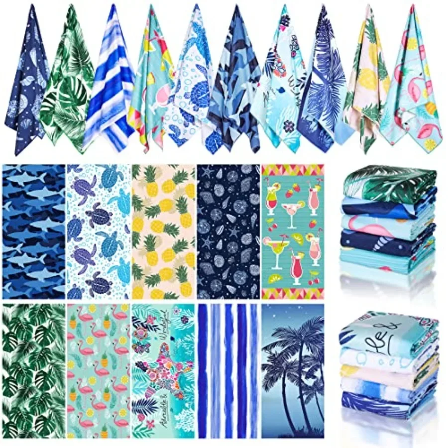 

Beach towel set for pool and travel microfiber delicate seaside color oversized 36 x 72 inch quick-dry and extra-large for adul