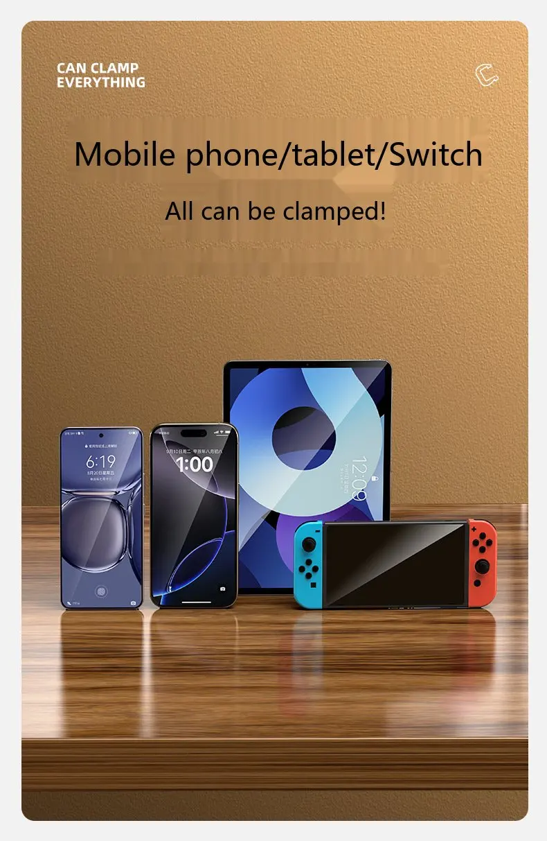Drehbarer Tablet-Ständer, Desktop-Halterung, Telefonständer, Metall, faltbar, Lazy Bracket für Lernen und Live-Streaming – Detail 8