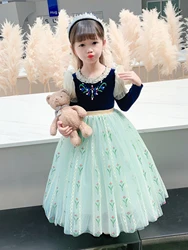 Girls Sleeveless Puffy Princess Dress Flowers Embroidery Bow Color Block Layered Hem Tulle Tutu Dress Performance Dress Wedding