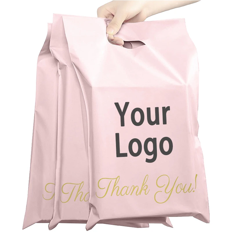 Poly Mailers with Handle  Mailing Envelopes Easy to Carry Shipping Bags for Clothing Thank You Hello Hey Self Adhesive