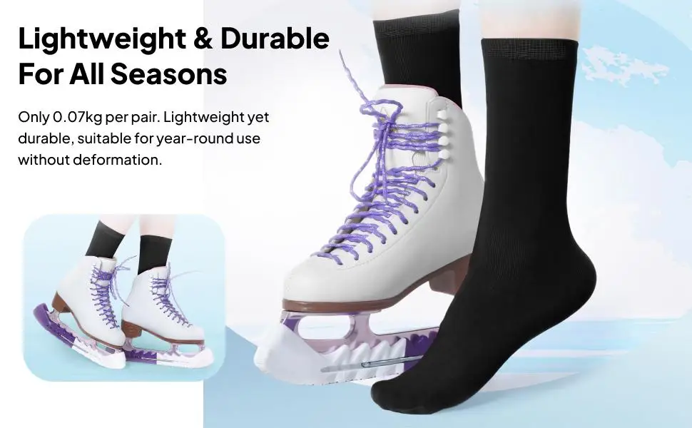 Cotton Knee High Figure Skating Socks Solid Color Tights for Skating Shoes Protection and Girls Accessories