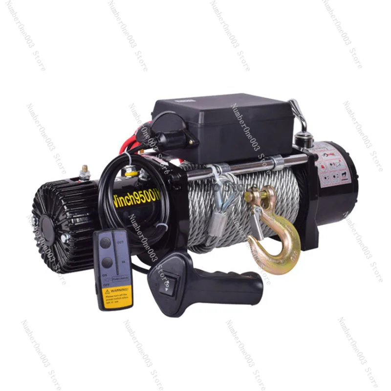 NEW Electric winch 12v car electric hoist off-road vehicle 24v self-help household small wire rope hoist hoist