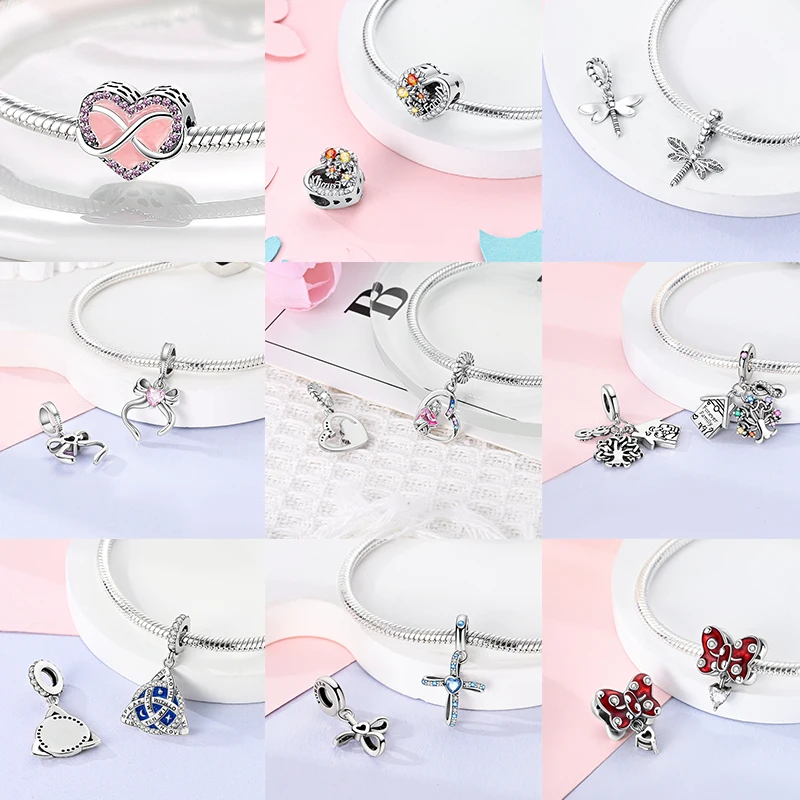 925 Sterling Silber Charm Herz Elefant Baum Reise-Perlenanhänger Passend für Europäische Armbänder DIY Damenschmuck Geschenk 2026 – Detail 3