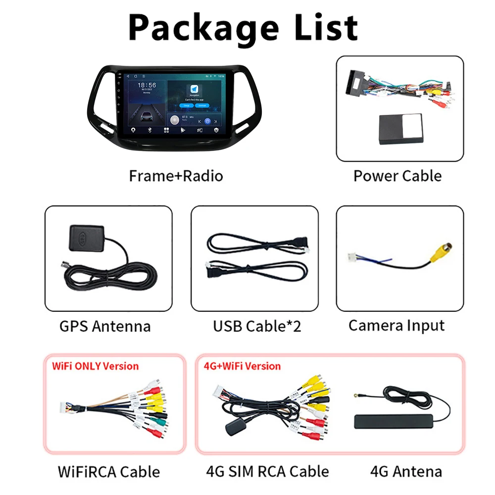 8 Core 4G WIFI Touch Screen GPS Navigation Video Player DSP Stereo Android Multimedia Carplay Radio For Jeep Compass 2017 2018