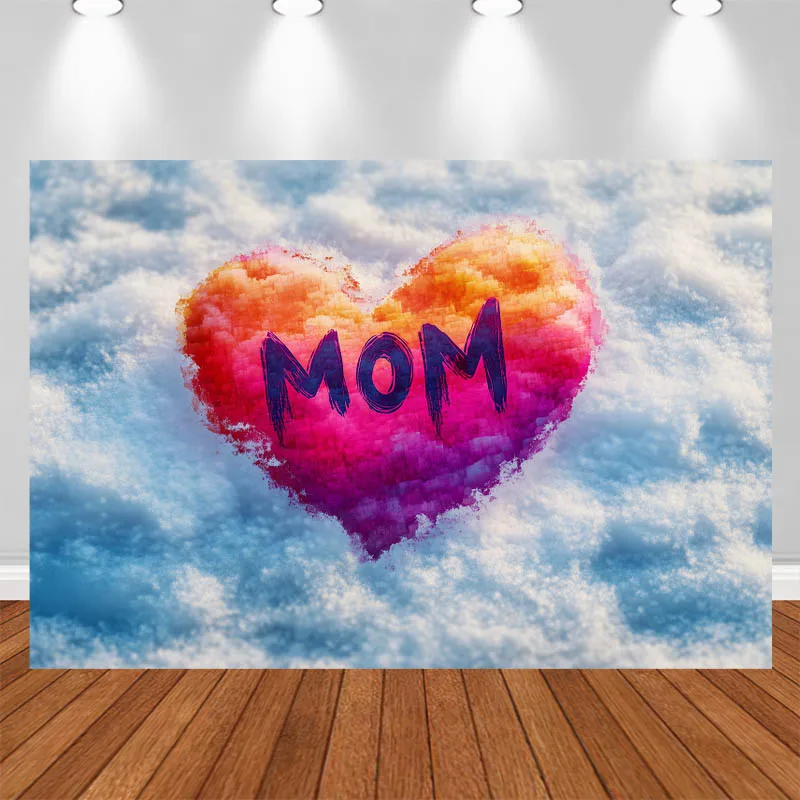 

LS Memorial Day Photography Background Snowy Warm Orange Gradient Heart Decor Wedding Adult Portrait Photo Backdrop Studio