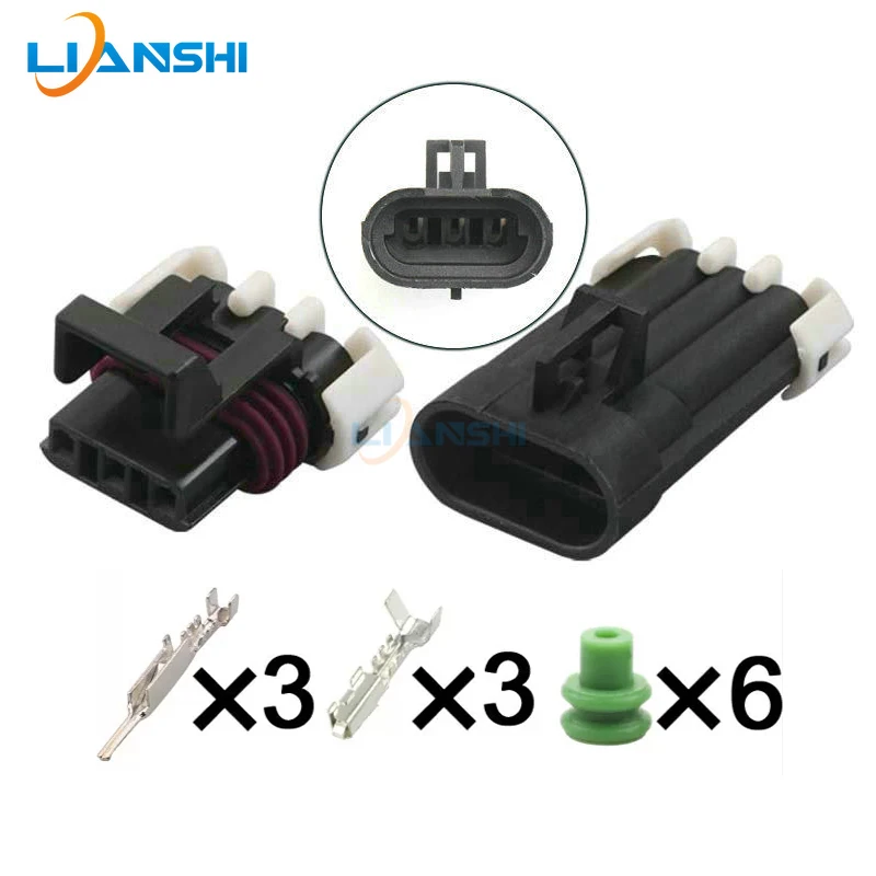 1Set 3Pin Excavator Automotive Waterproof Connector Male Female Plug Temperature Sensor Connector 12129615 12110293