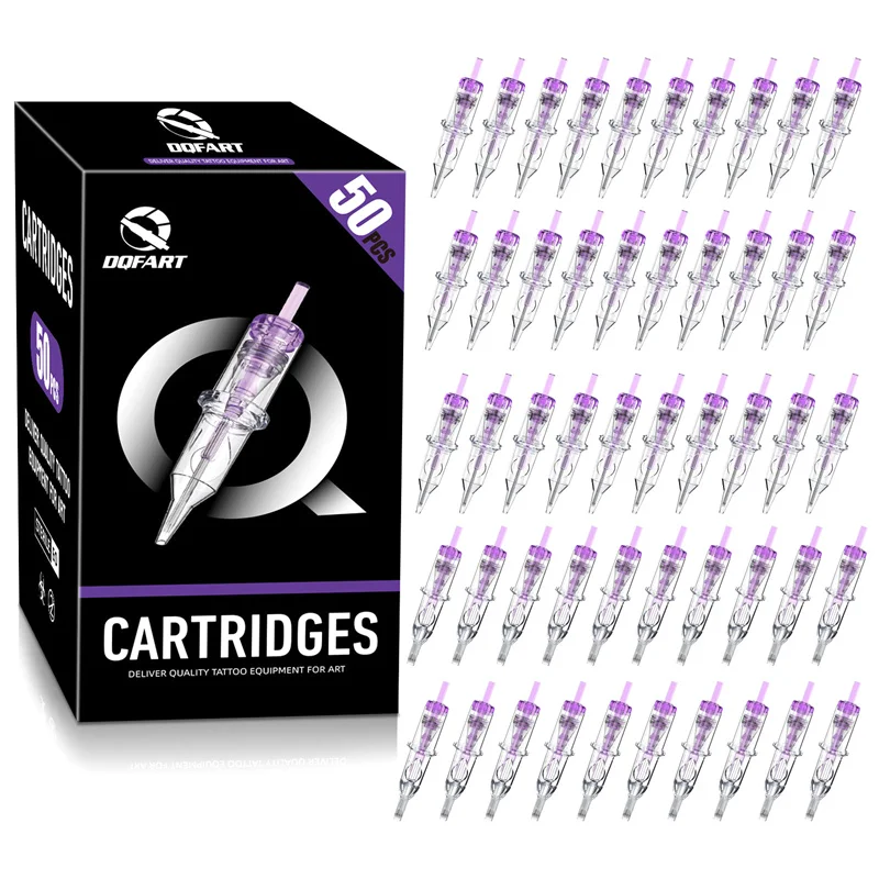 50pcs/Box Tattoo Mixed Size 3RL/5RL/7RL/5M1/9M1 Sterilized Cartridge Needles Permanent For Tattoo Machine Supply 0.35mm