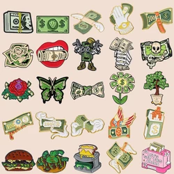 Money Collection Enamel Brooch Shell Dollar Geometric Banknote Lapel Badge Pins Jewelry Party Friends Gifts For Women Girls