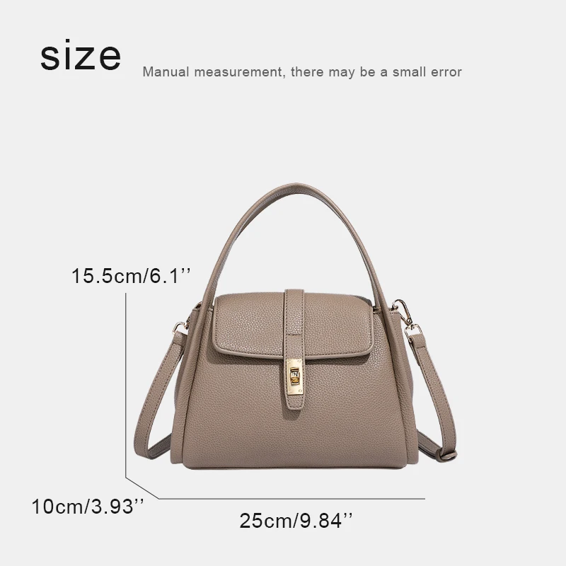 Classic Bags For Women Luxury Designer Handbag And Purse 2024 New In PU Lychee Texture Lock Decoration Top Handle Small Shoulder