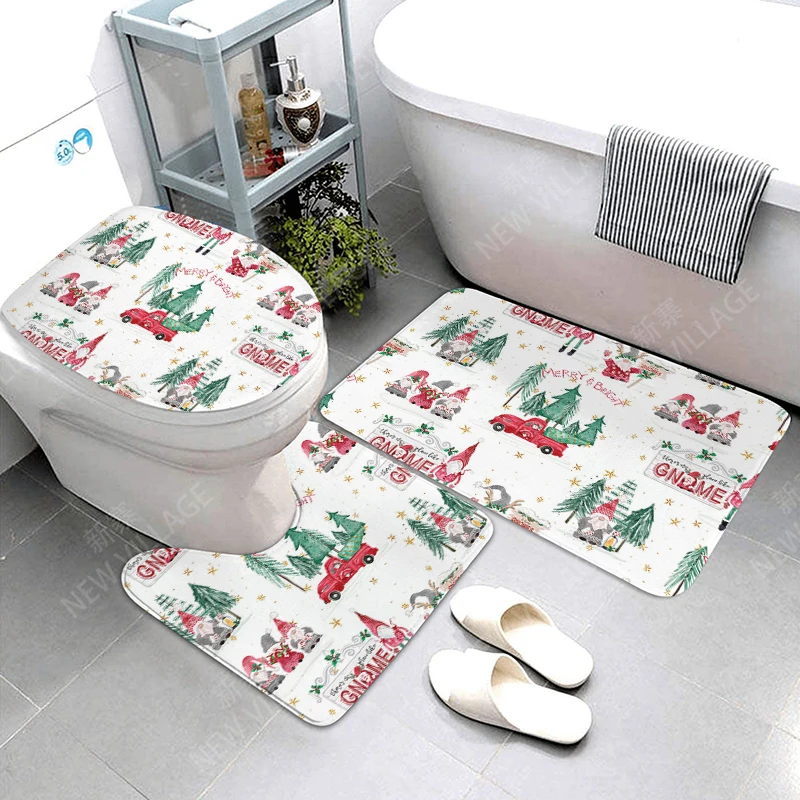 Non slip shower mat bathroom carpet shower mathome decoration Christmas surrounding decoration water absorption bathtub carpet