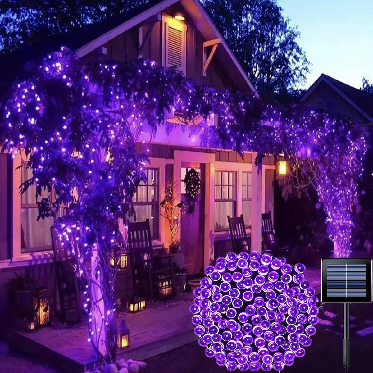 LED Solar Light String 8 Functions Outdoor Waterproof Lawn Starry Sky Christmas Garden Courtyard Decoration Atmosphere Lights