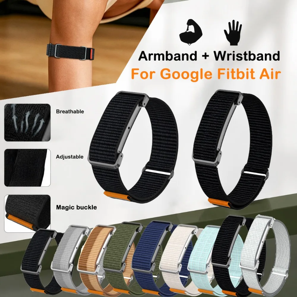 New Nylon Watch Strap for Google Fitbit Air Unisex Adjustable Soft Breathable Running Trip Daily Wearing for Google Fitbit Air