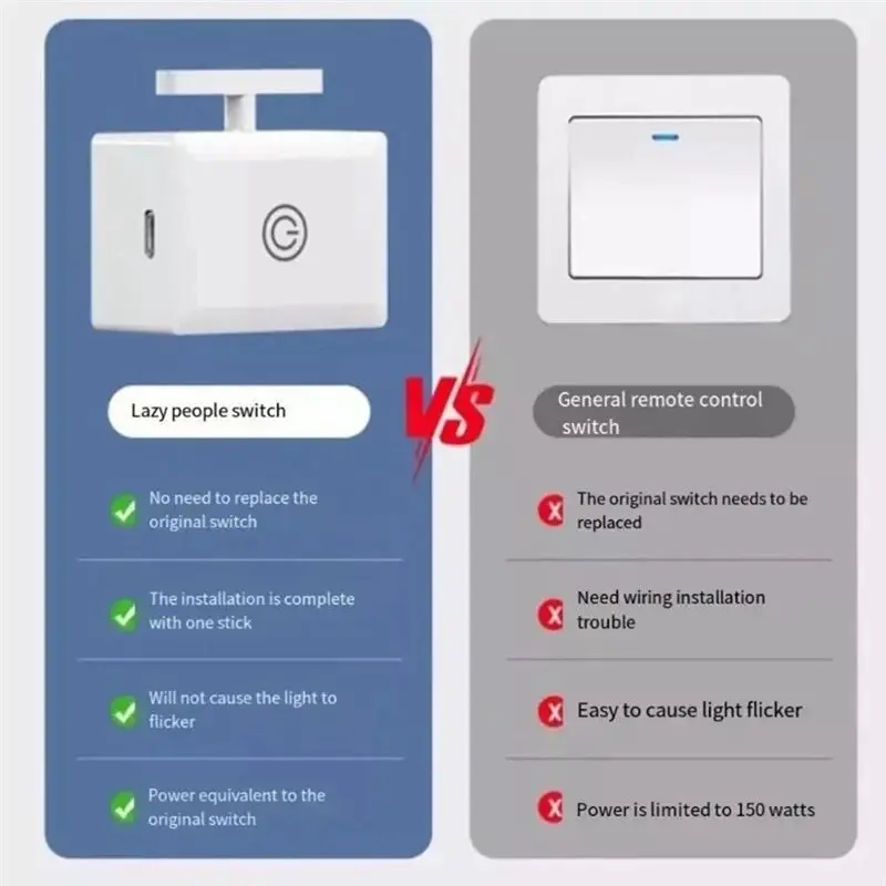 A34R Light Switch Light Switch For Bedroom Remote Control, Auto On/Off Ideal For Convenience & Saving, For Smart Home