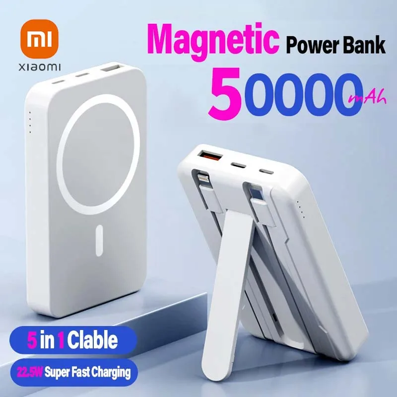Xiaomi 50000mah パワーバンク 22.5w 急速充電 Magsafe ワイヤレス充電用 内蔵ケーブル iPhone 用ポータブルパワーバンク