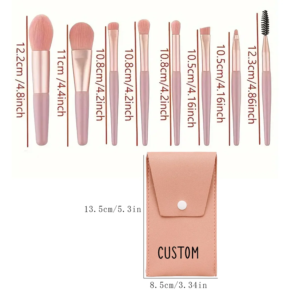 

Customized Personalized 8 Piece Makeup Brush Set Portable Makeup Storage Bag Concealer Foundation Brush High Quality And Durable