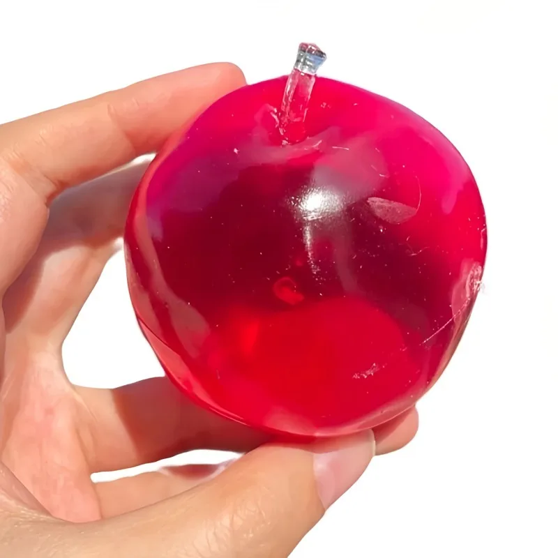 Squishy Red Apple Stress Ball Coconut Oil Fidget Sensory Toy for ADHD Autism Moldable Non-rebound Diy Squeeze Toy for Adult Gift