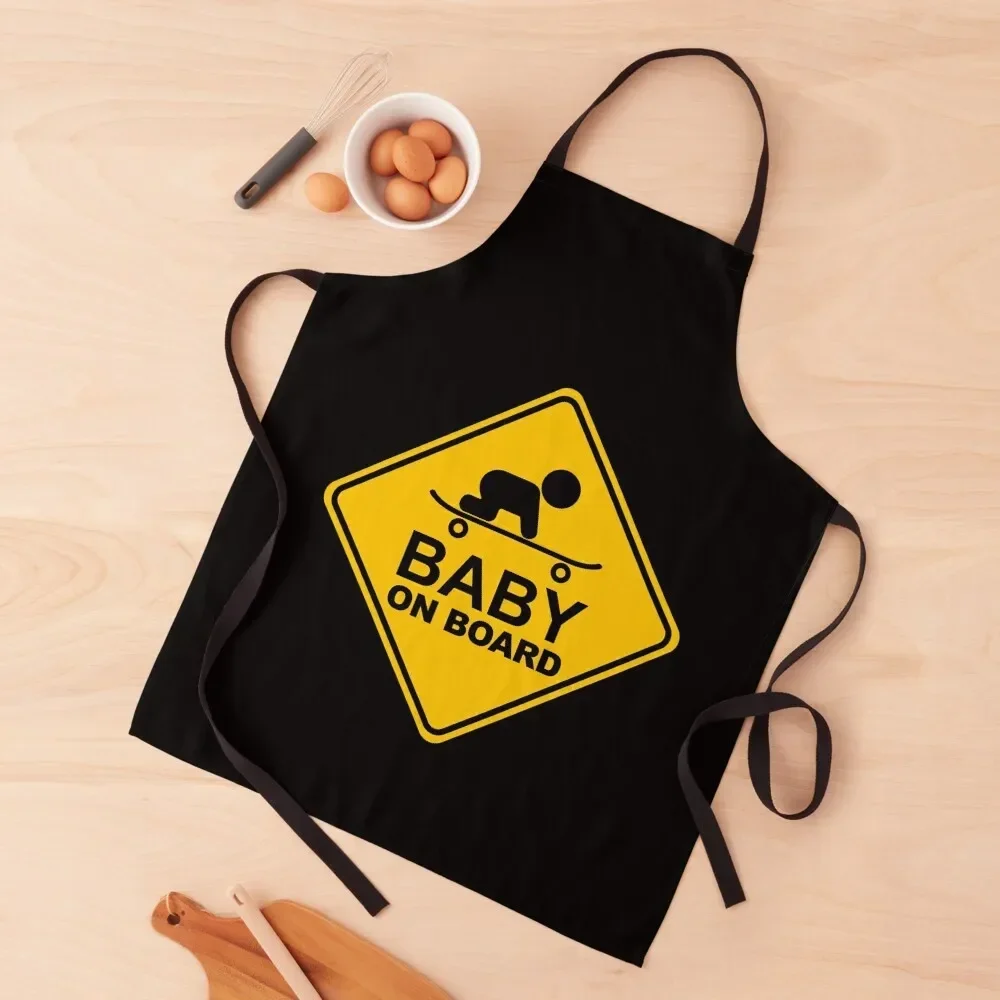 

Baby On Board - Skater Baby Sign Apron japanese woman Chef Uniform Women Customizable Woman Apron