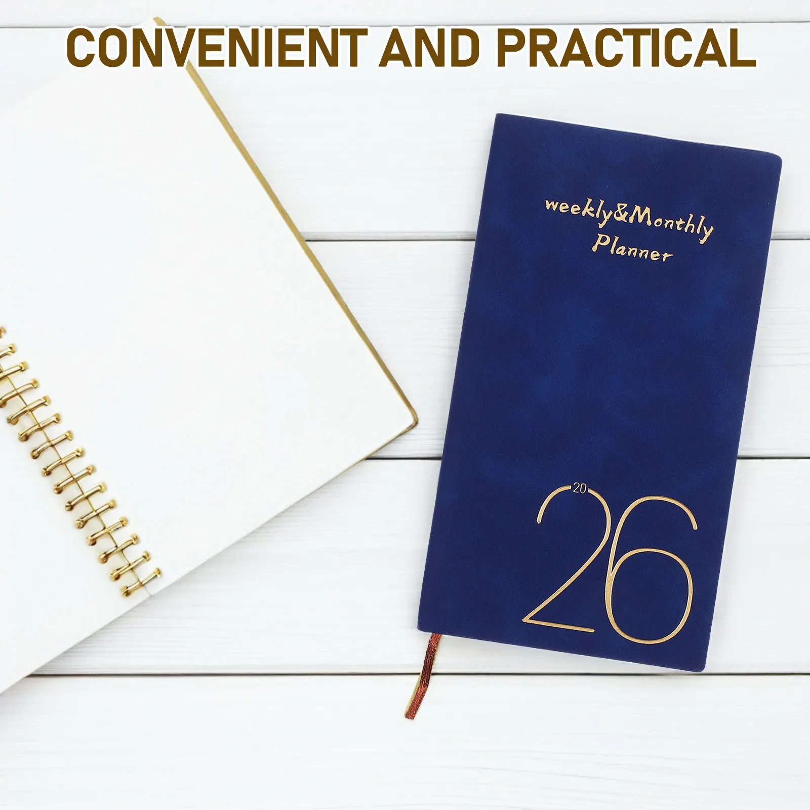 A6 Compact Daily Planner Notebook 2026 Whole Year Planning Pages Thick White Paper Minimal Bleed Portable Goal Planner Academic