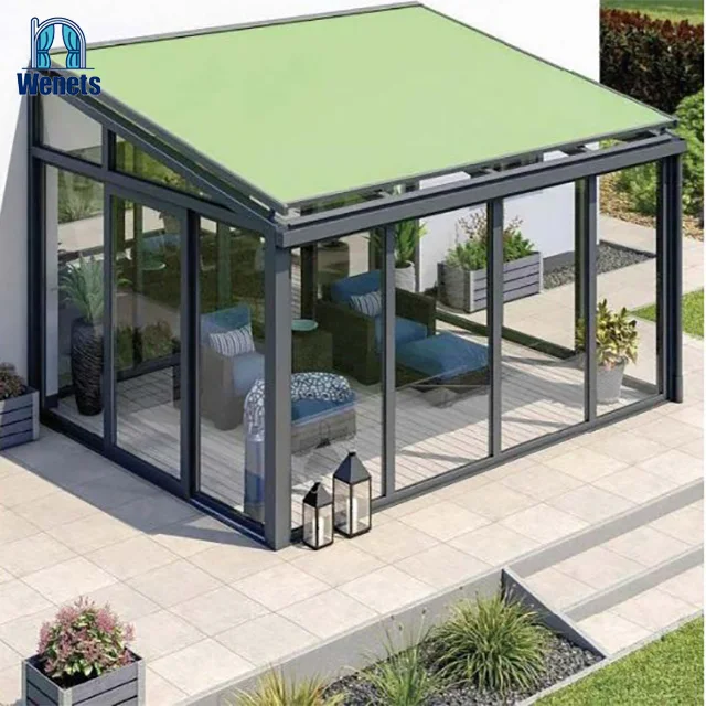 Outdoor Motorized Conservatory Awning Skylight Retractable Awning for Balcony Glass Room
