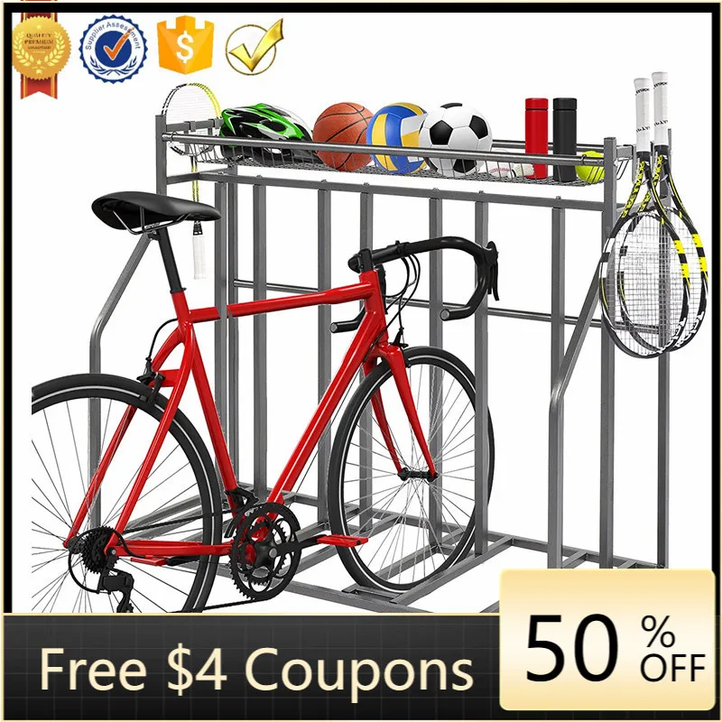 

STLF BSR02A Metal Stability Freestanding Bike Rack, Bike Rack Floor Parking Stand for 4 Bikes, Bike Storage Rack