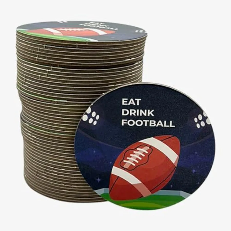 

Round Fall Disposable Drink Coasters 50 Pack 3.5" Cardboard Fall Coasters For Game Day Celebrations Fall Parties Sports Events