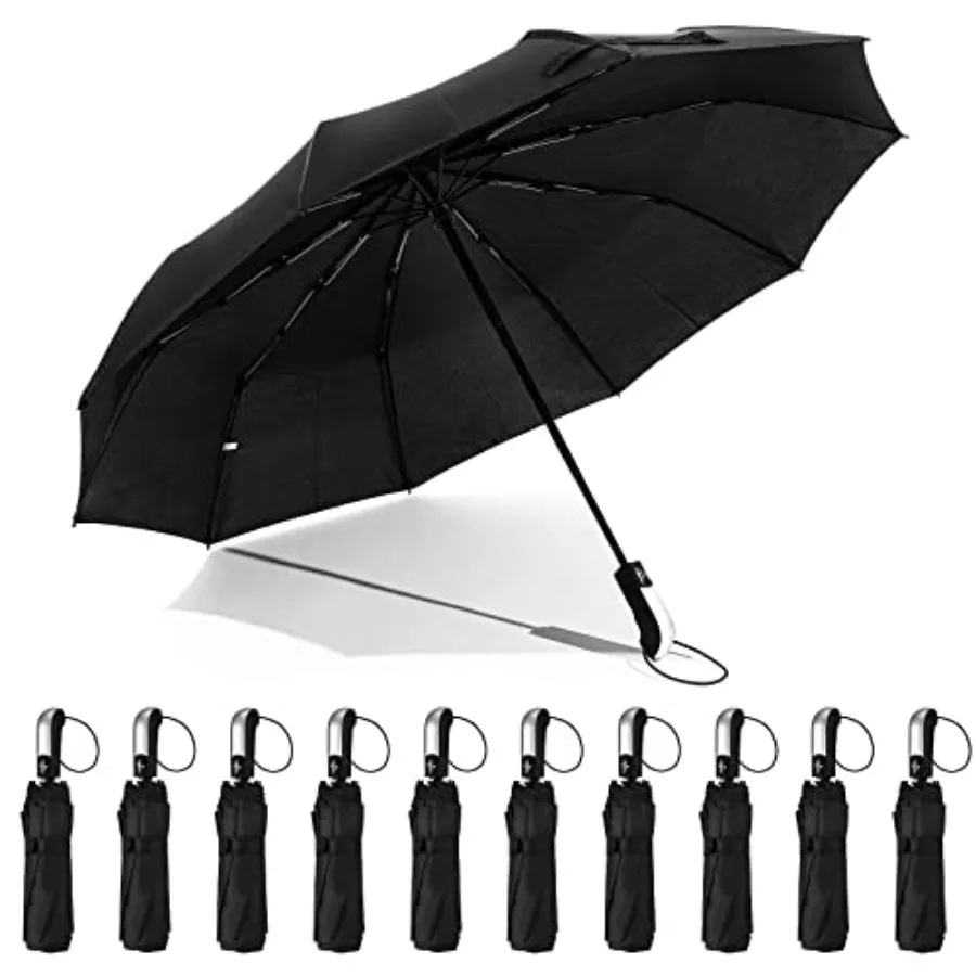 

LEIFIDE Umbrellas for Wedding Guests Bulk 10 Pack Windproof Rain Umbrellas Automatic Open/Cose Compact Portable Collapsible for