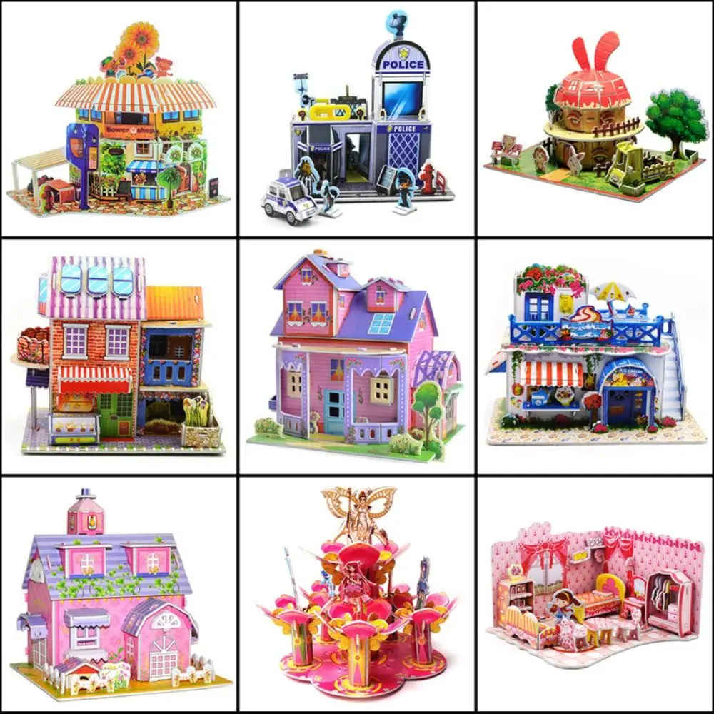 

Castle 3D Castle Model Puzzle Toys Garden 3D Puzzle 3D Puzzle House Model Toys Tank Craft Miniature Houses Model Toys