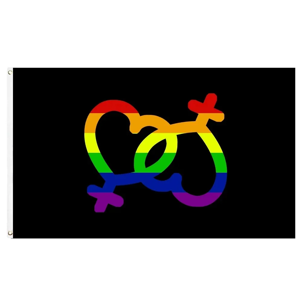 90*150cm Rubber Pride Flag LGBTQIA Pride Flag For Decoration