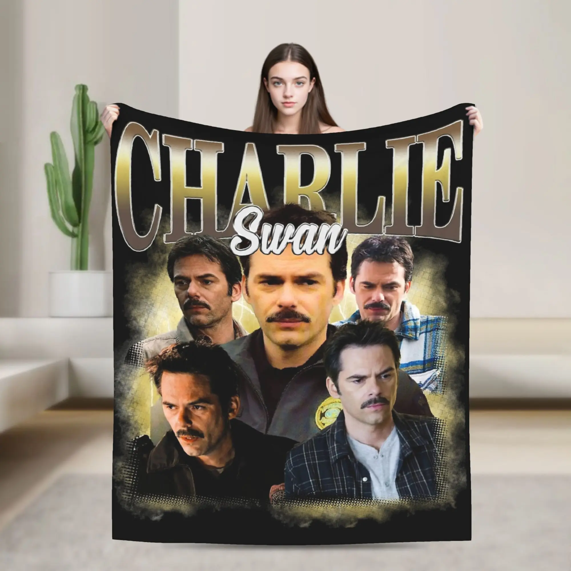 Charlie Swan Twilight Blankets Fleece Summer   Multifunction Lightweight Thin Throw Blanket for Sofa Car Bedding Throws
