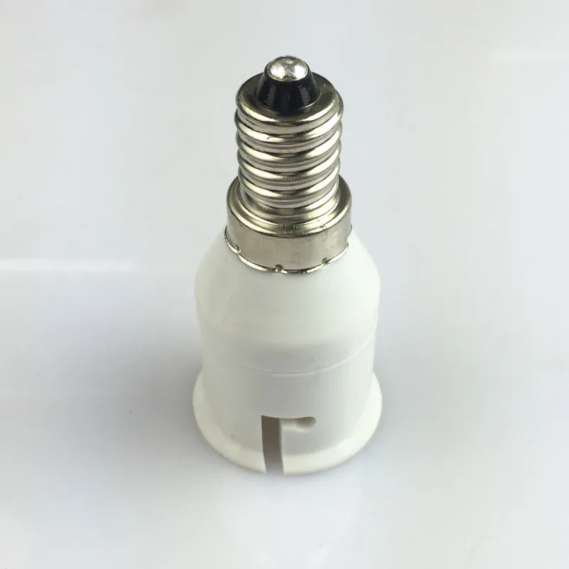 White E14 to B22 Led Light Lamp Holder Converter Screw Bulb Socket Adapter LED Saving Light Lamp Bases