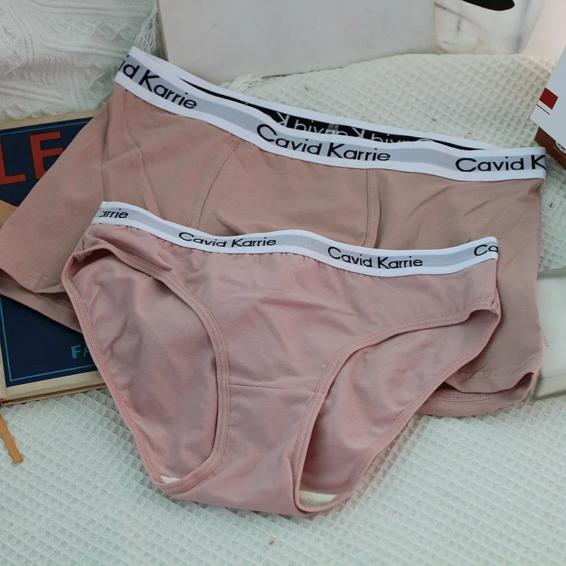 Couple Panties Sports Lovers Panties Cotton Letter Low Waist Women Briefs Sexy Panties Seamless Men Boxer Shorts Brief Lingerie