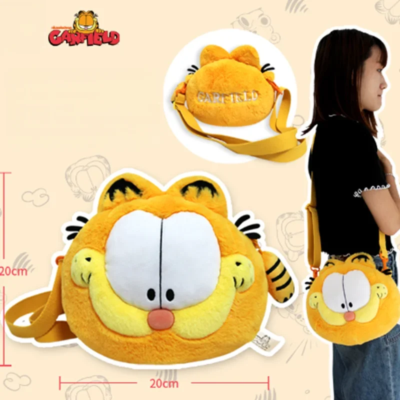 GARFIELD Original Plush Bag Cartoon Cat Plush Shoulder Bag Collectible Christmas Stuffed Gift